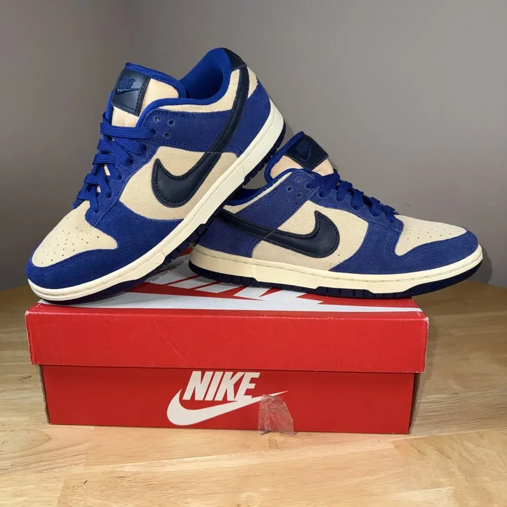 Nike Dunk Low LX Blue Suede Sneakers Women Size 7 Lightly Used